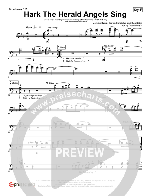 Hark The Herald Angels Sing Trombone 1/2 (Jeremy Camp)