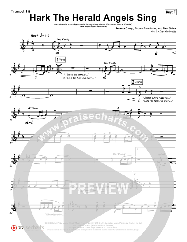 Hark The Herald Angels Sing Trumpet 1,2 (Jeremy Camp)
