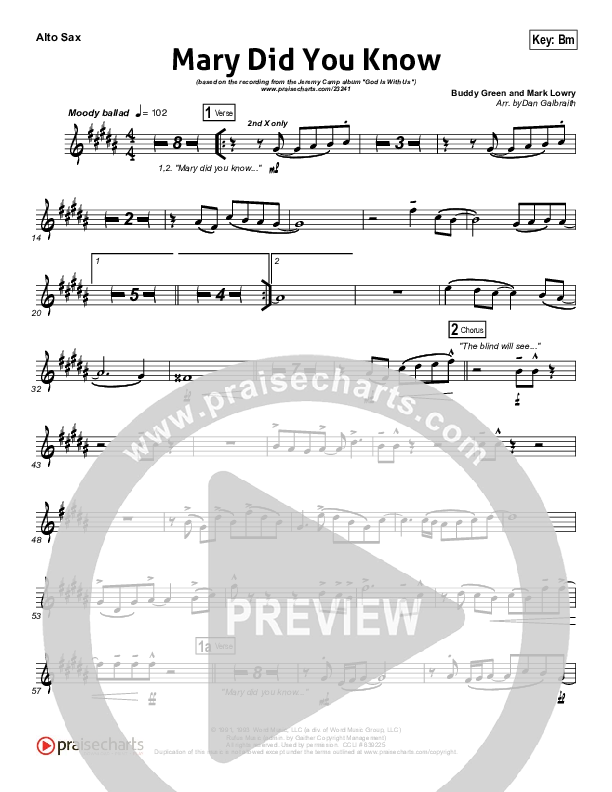 Mary Did You Know Alto Sax (Jeremy Camp)