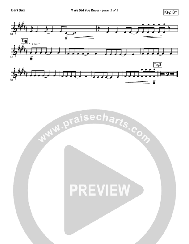 Mary Did You Know Bari Sax (Jeremy Camp)