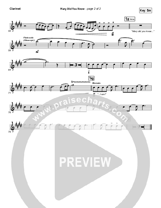 Mary Did You Know Clarinet (Jeremy Camp)