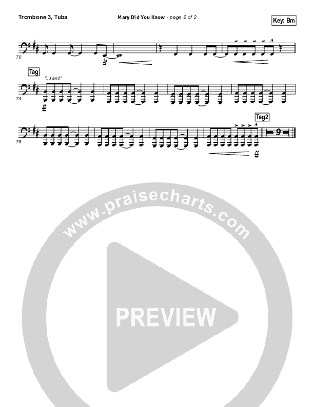 Mary Did You Know Trombone 3/Tuba (Jeremy Camp)