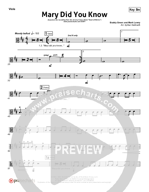 Mary Did You Know Viola (Jeremy Camp)