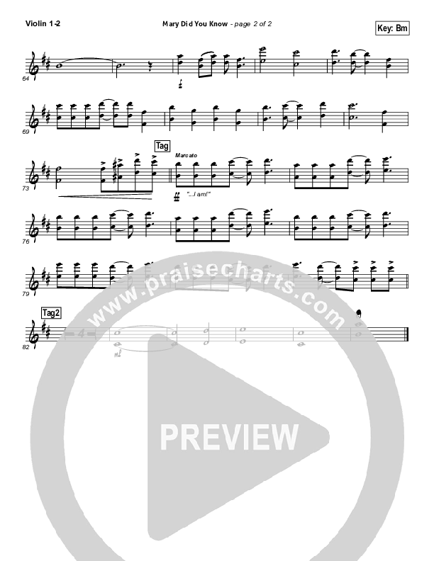 Mary Did You Know Violin 1/2 (Jeremy Camp)