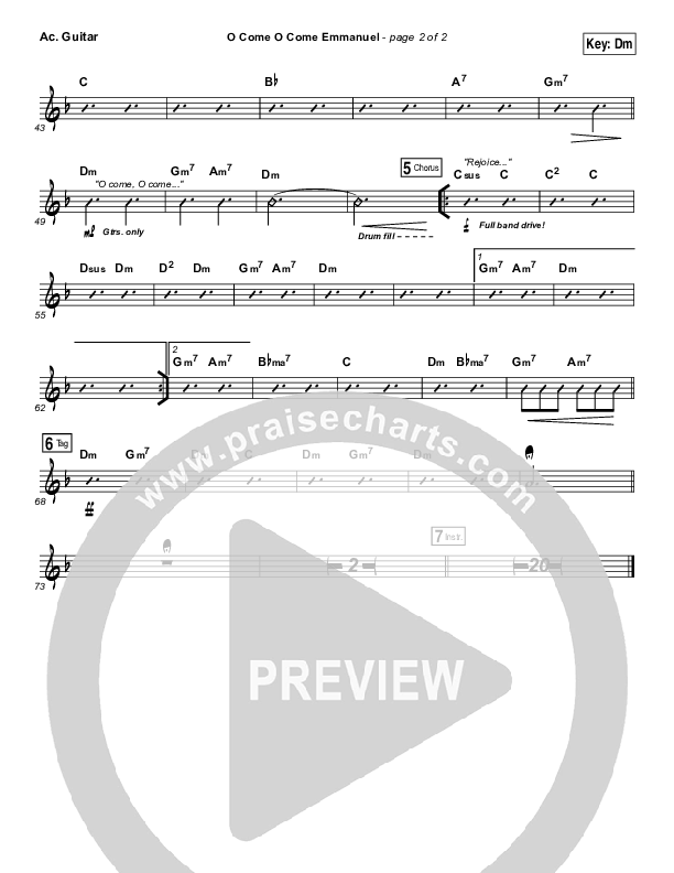 O Come O Come Emmanuel Acoustic Guitar (Jeremy Camp)