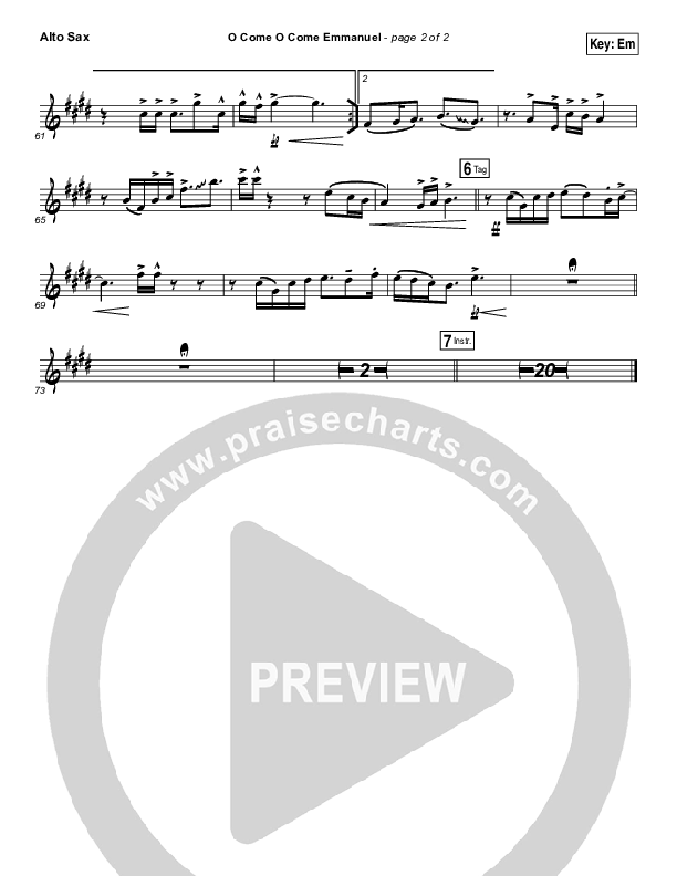 O Come O Come Emmanuel Alto Sax (Jeremy Camp)