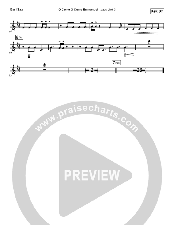O Come O Come Emmanuel Bari Sax (Jeremy Camp)