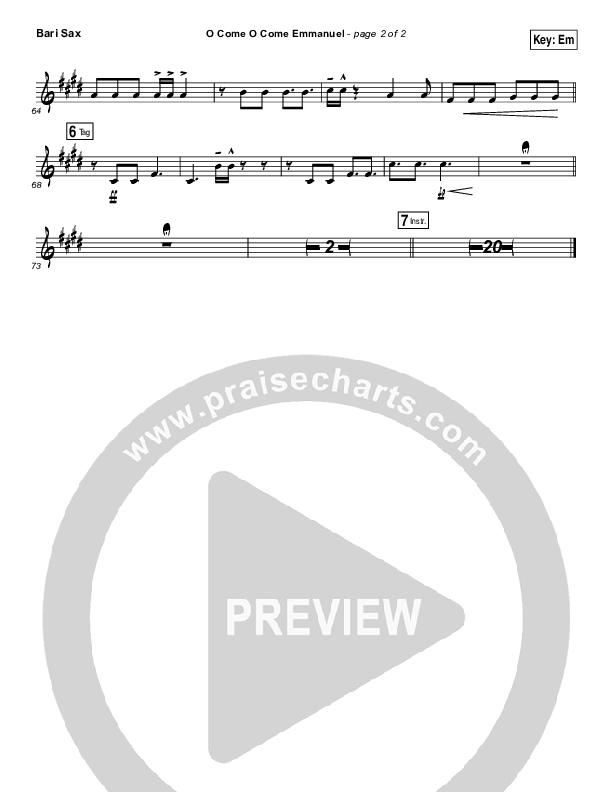 O Come O Come Emmanuel Bari Sax (Jeremy Camp)