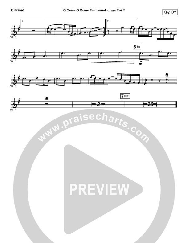 O Come O Come Emmanuel Clarinet (Jeremy Camp)