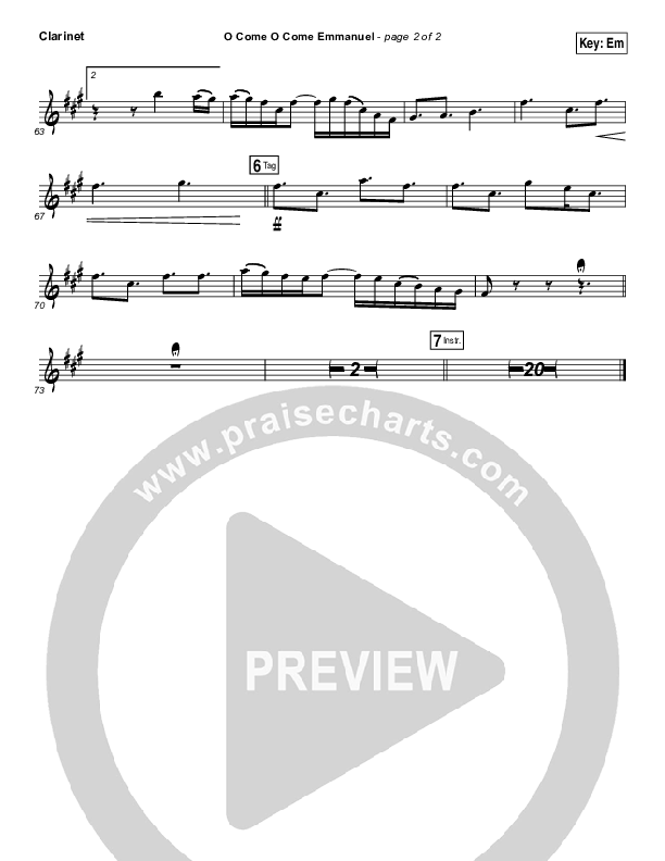 O Come O Come Emmanuel Clarinet (Jeremy Camp)