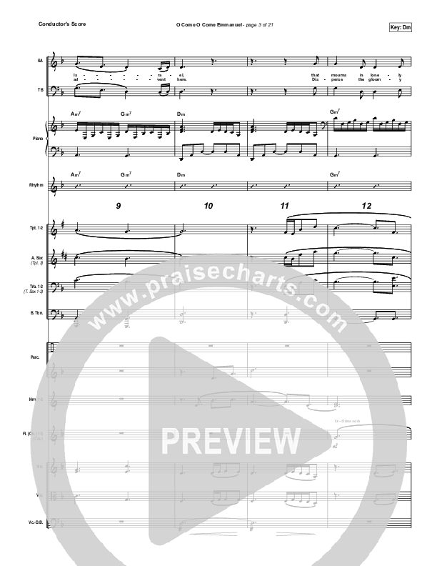 O Come O Come Emmanuel Conductor's Score (Jeremy Camp)