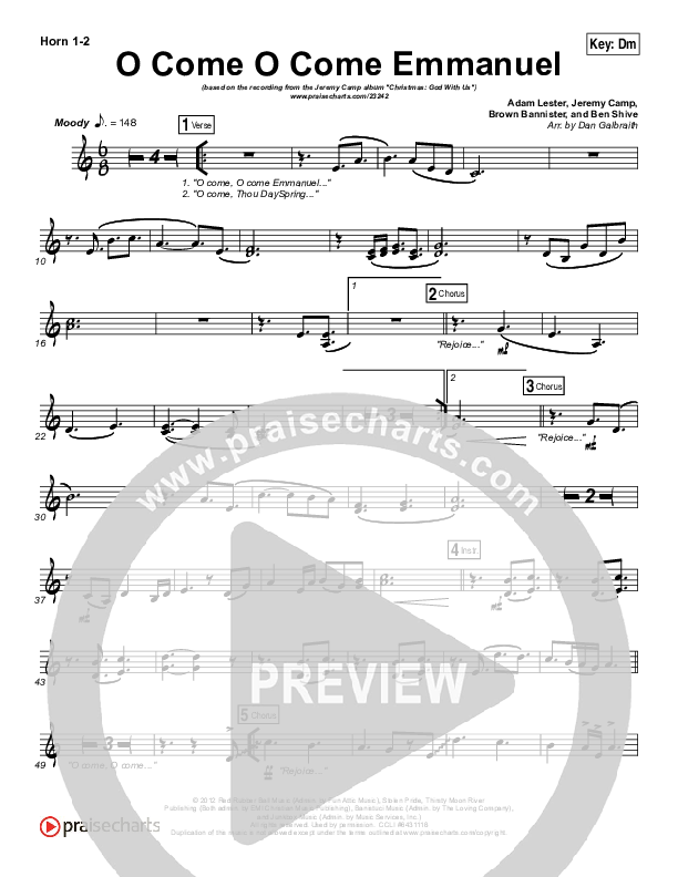 O Come O Come Emmanuel Brass Pack (Jeremy Camp)