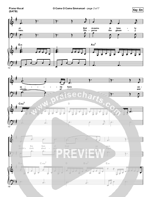 O Come O Come Emmanuel Piano/Vocal (SATB) (Jeremy Camp)