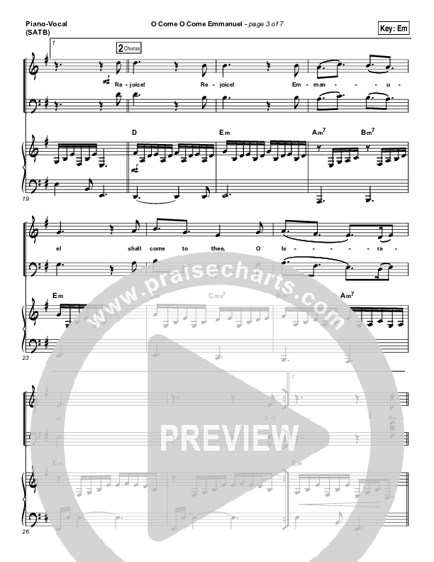 O Come O Come Emmanuel Piano/Vocal (SATB) (Jeremy Camp)