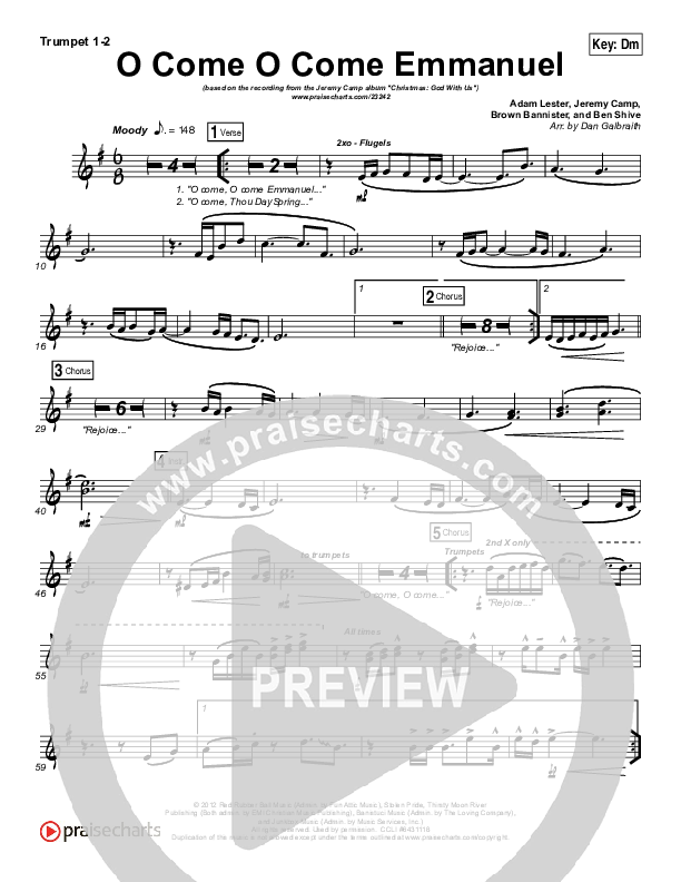 O Come O Come Emmanuel Brass Pack (Jeremy Camp)