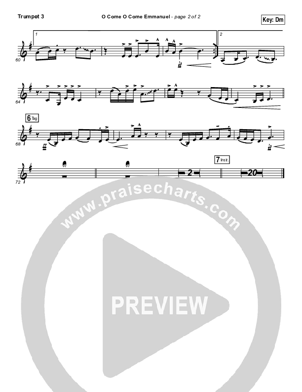 O Come O Come Emmanuel Trumpet 3 (Jeremy Camp)