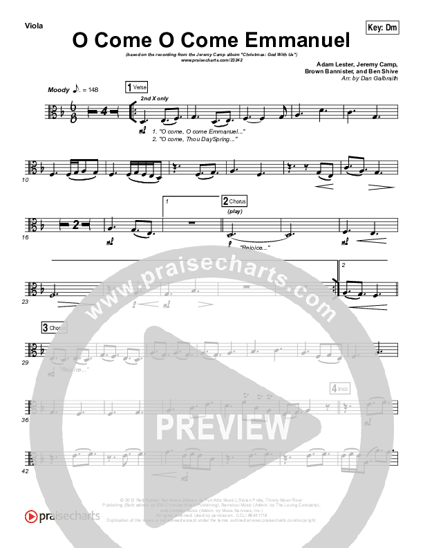 O Come O Come Emmanuel Viola (Jeremy Camp)