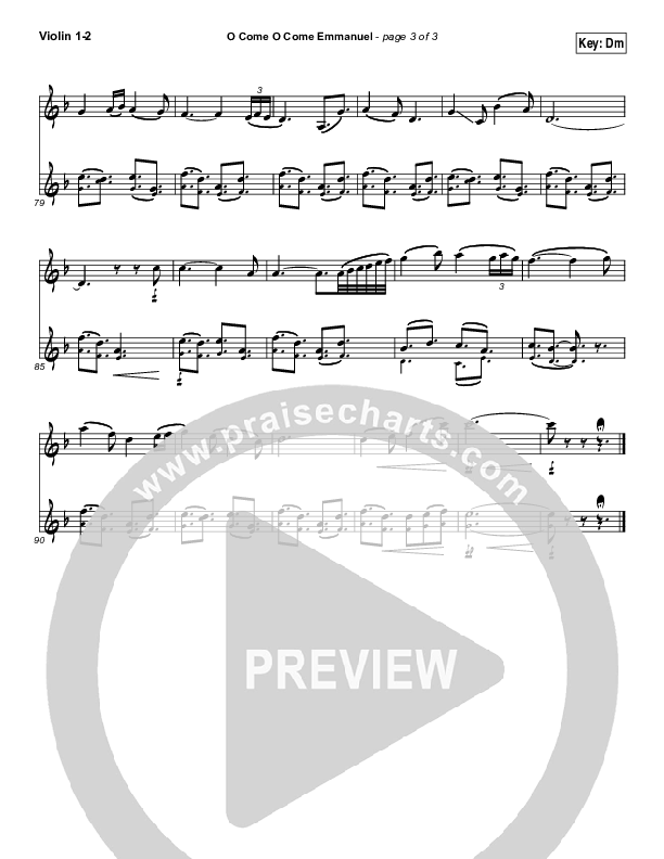 O Come O Come Emmanuel Violin 1/2 (Jeremy Camp)