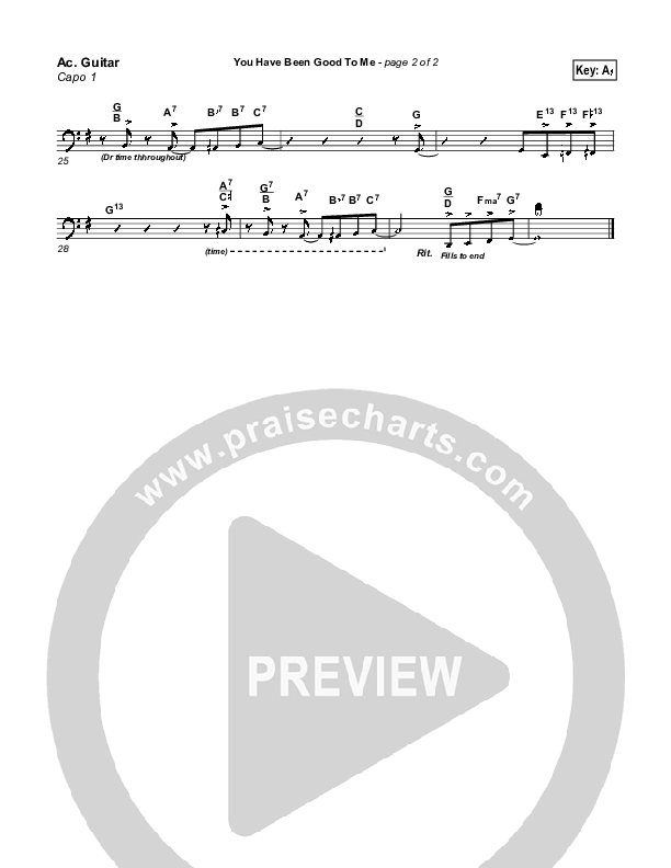 You Have Been Good To Me Acoustic Guitar (Geron Davis)