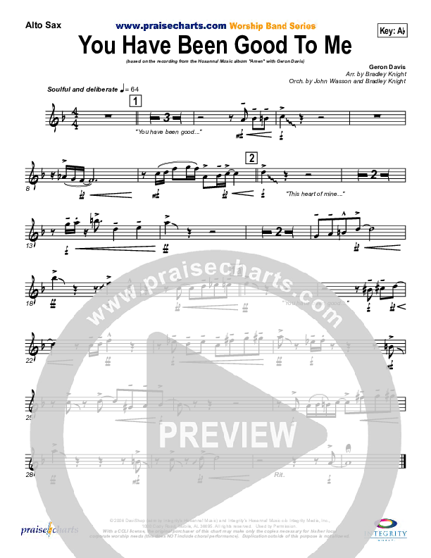 You Have Been Good To Me Wind Pack (Geron Davis)