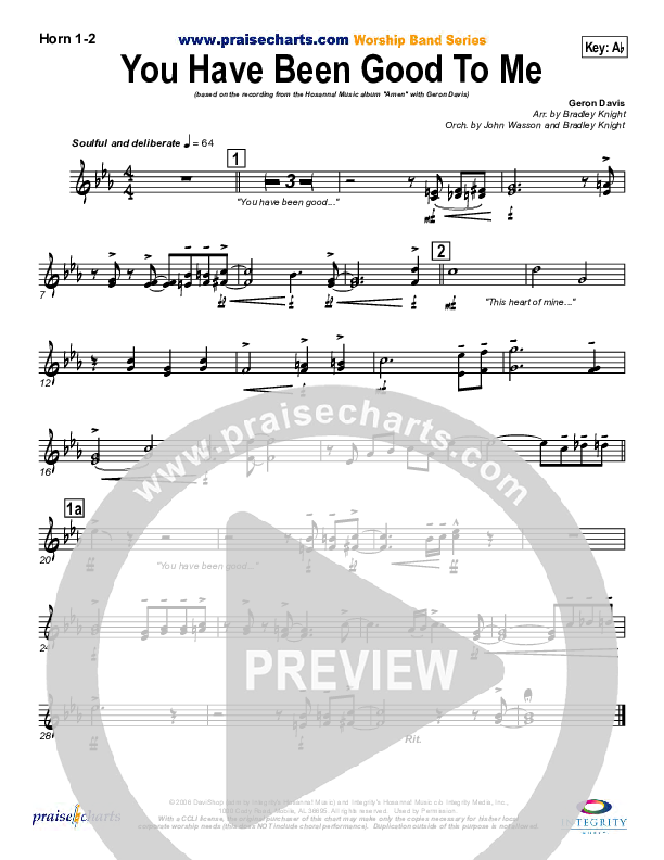 You Have Been Good To Me Brass Pack (Geron Davis)