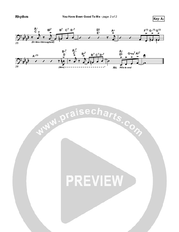 You Have Been Good To Me Rhythm Chart (Geron Davis)
