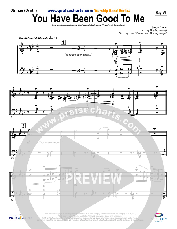 You Have Been Good To Me Synth Strings (Geron Davis)