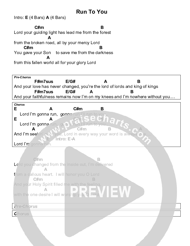 Run To You Chords & Lyrics (Steven Ybarra)