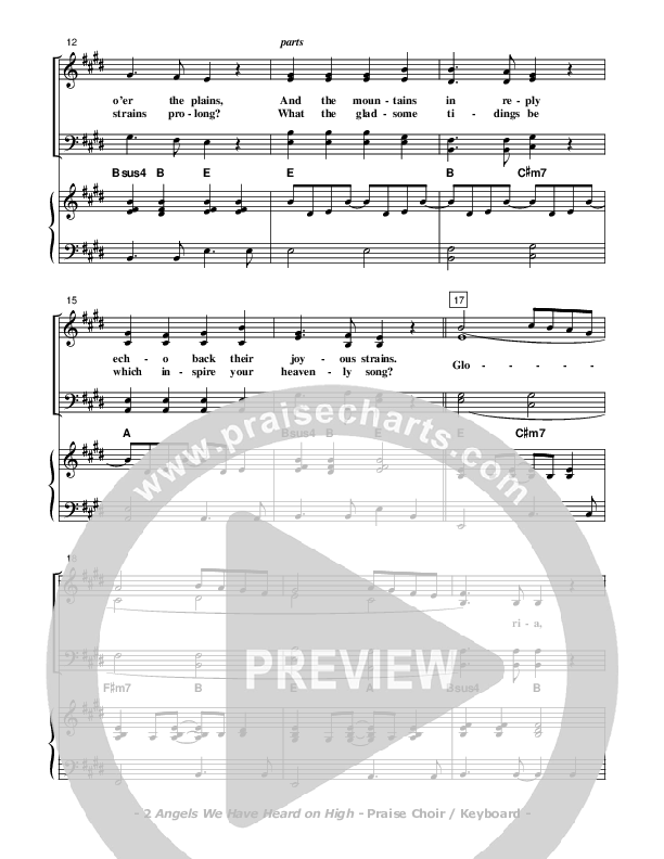 Angels We Have Heard On High Choir Sheet (Don Chapman)