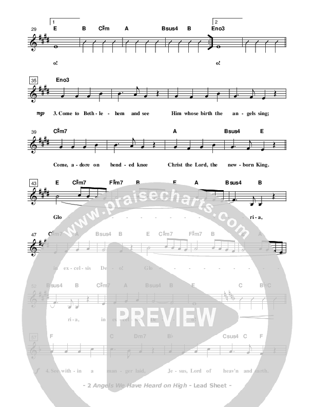 Angels We Have Heard On High Lead Sheet (Don Chapman)