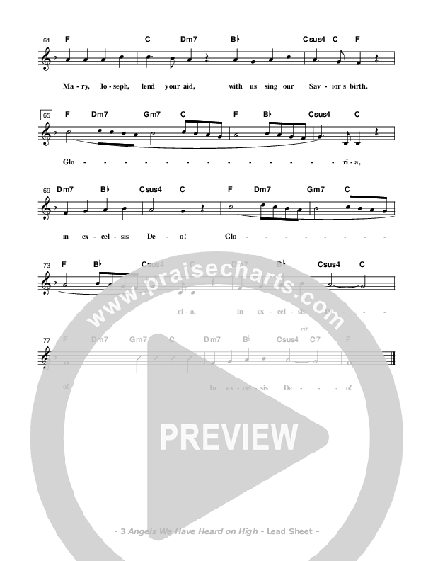 Angels We Have Heard On High Lead Sheet (Don Chapman)