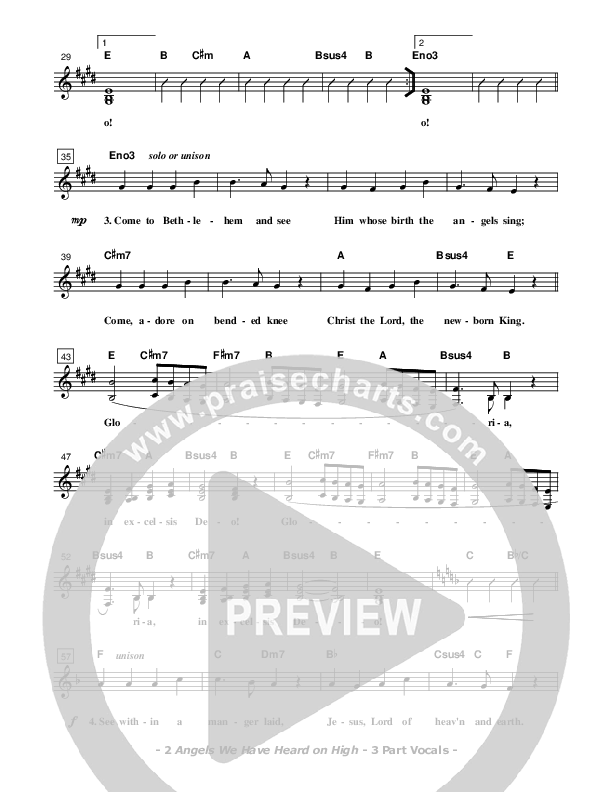 Angels We Have Heard On High Lead Sheet (SAT) (Don Chapman)