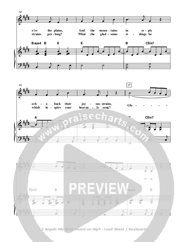 Angels We Have Heard On High Piano/Vocal (Don Chapman)