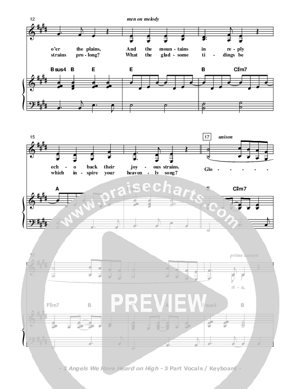 Angels We Have Heard On High Piano/Vocal (SAT) (Don Chapman)