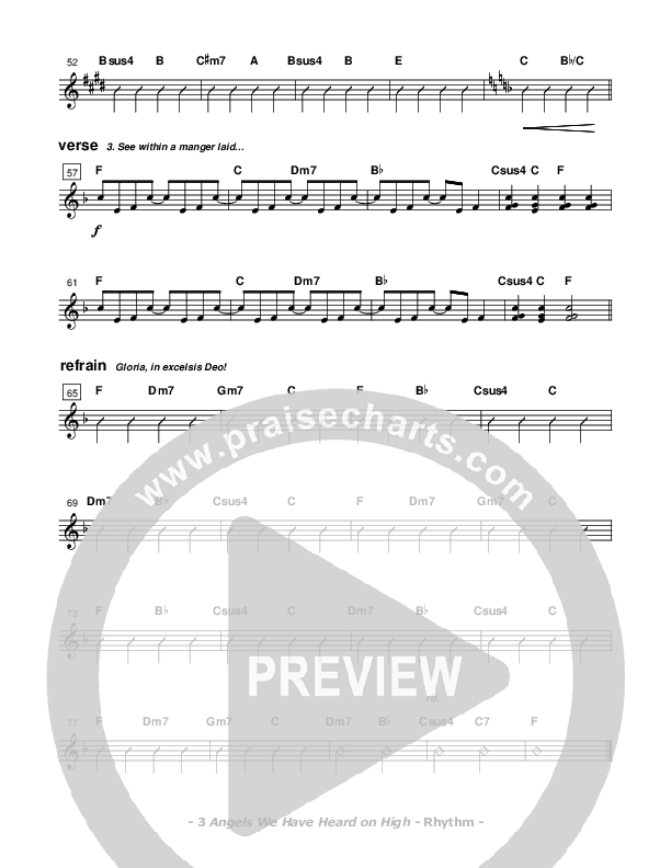 Angels We Have Heard On High Rhythm Chart (Don Chapman)