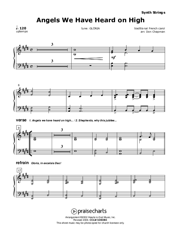 Angels We Have Heard On High Synth Strings (Don Chapman)