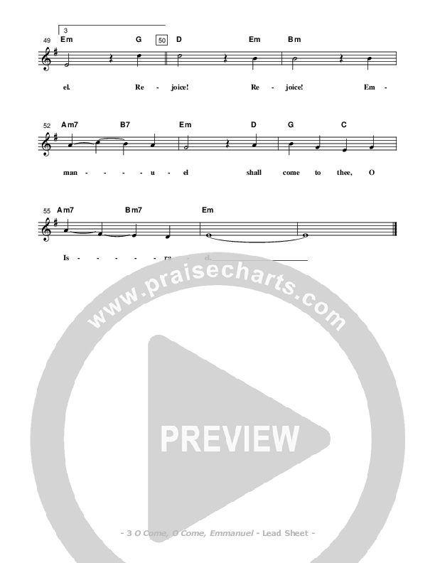 O Come O Come Emmanuel Lead Sheet (Don Chapman)