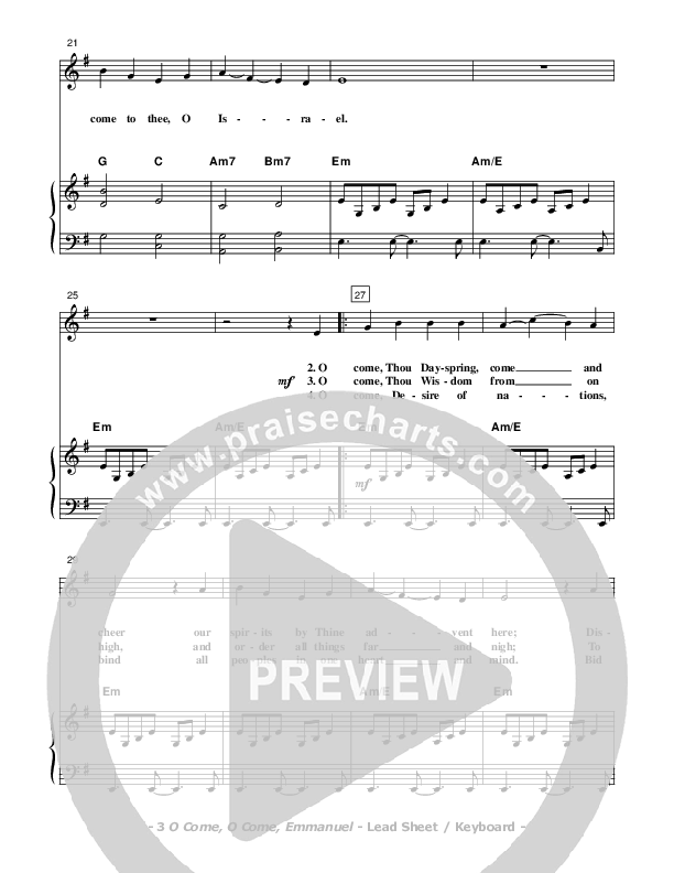O Come O Come Emmanuel Piano/Vocal (Don Chapman)