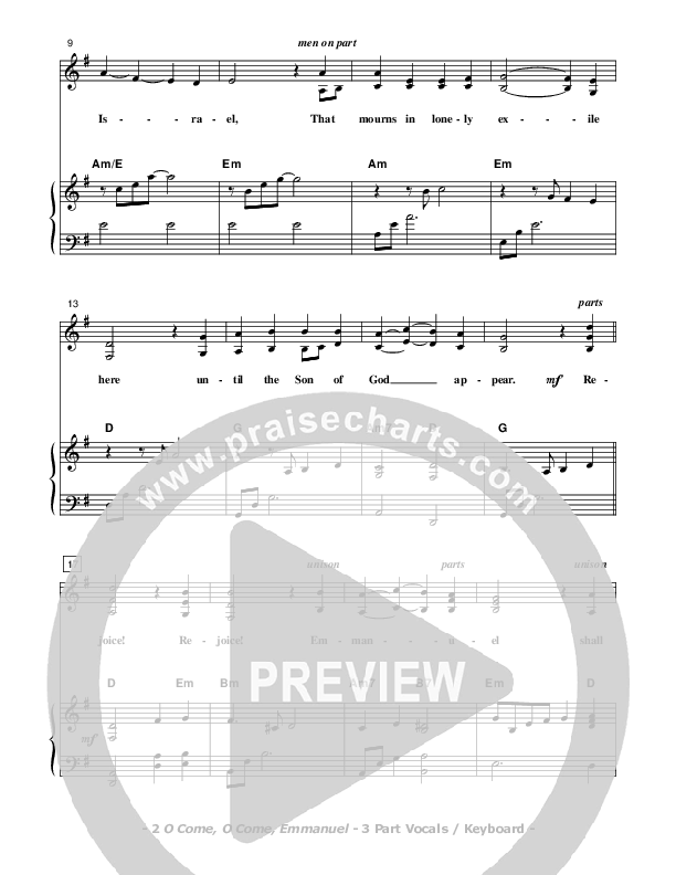 O Come O Come Emmanuel Piano/Vocal (SAT) (Don Chapman)