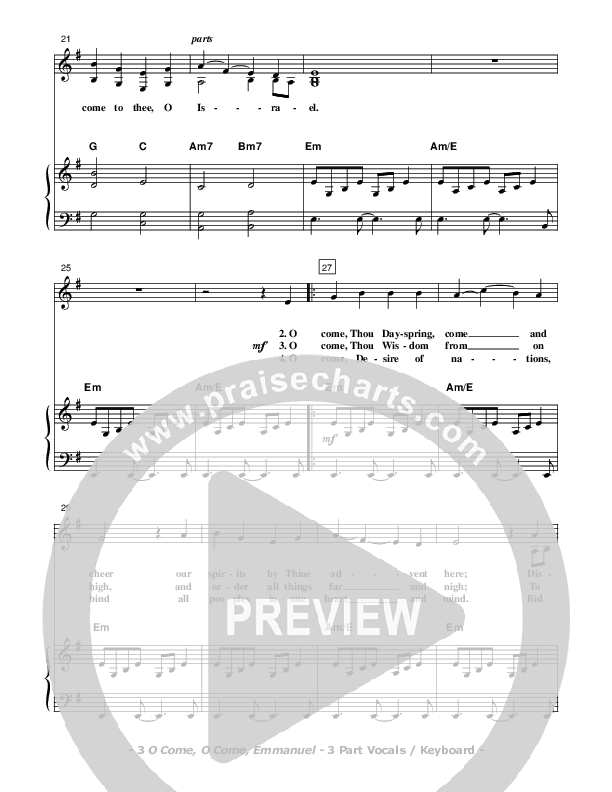 O Come O Come Emmanuel Piano/Vocal (SAT) (Don Chapman)