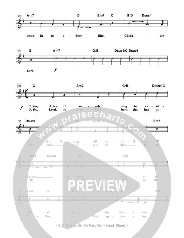 O Come All Ye Faithful Lead Sheet (Don Chapman)