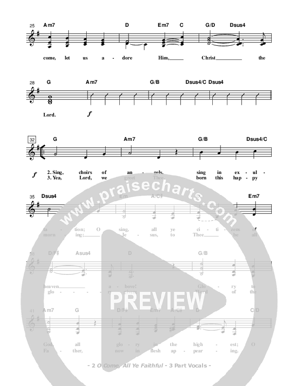 O Come All Ye Faithful Lead Sheet (SAT) (Don Chapman)