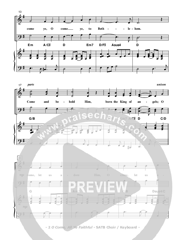 O Come All Ye Faithful Piano/Vocal (SATB) (Don Chapman)