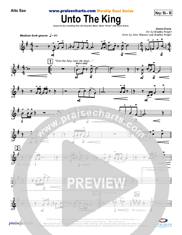 Unto The King Alto Sax (Geron Davis)