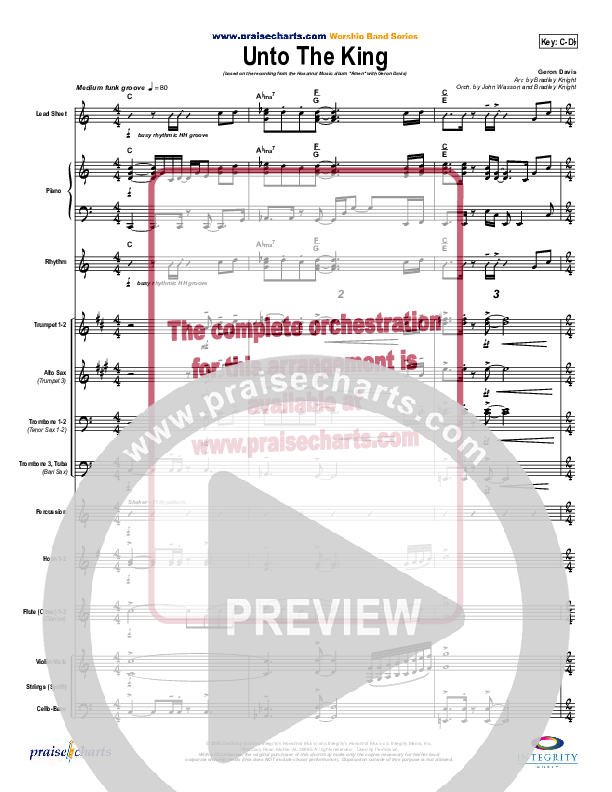 Unto The King Conductor's Score (Geron Davis)