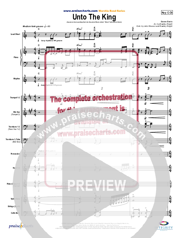 Unto The King Conductor's Score (Geron Davis)