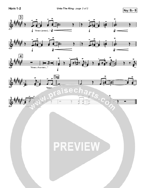 Unto The King French Horn 1/2 (Geron Davis)