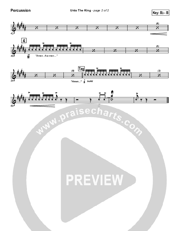 Unto The King Percussion (Geron Davis)