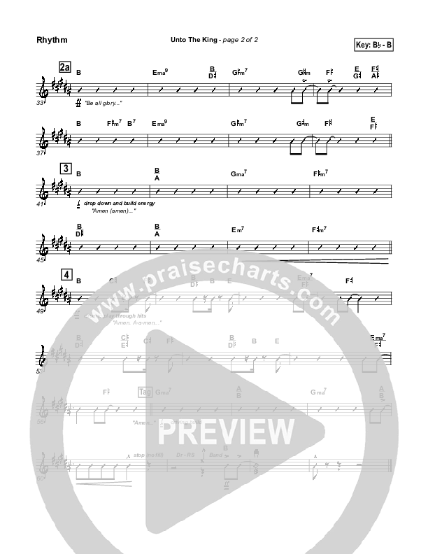Unto The King Rhythm Chart (Geron Davis)