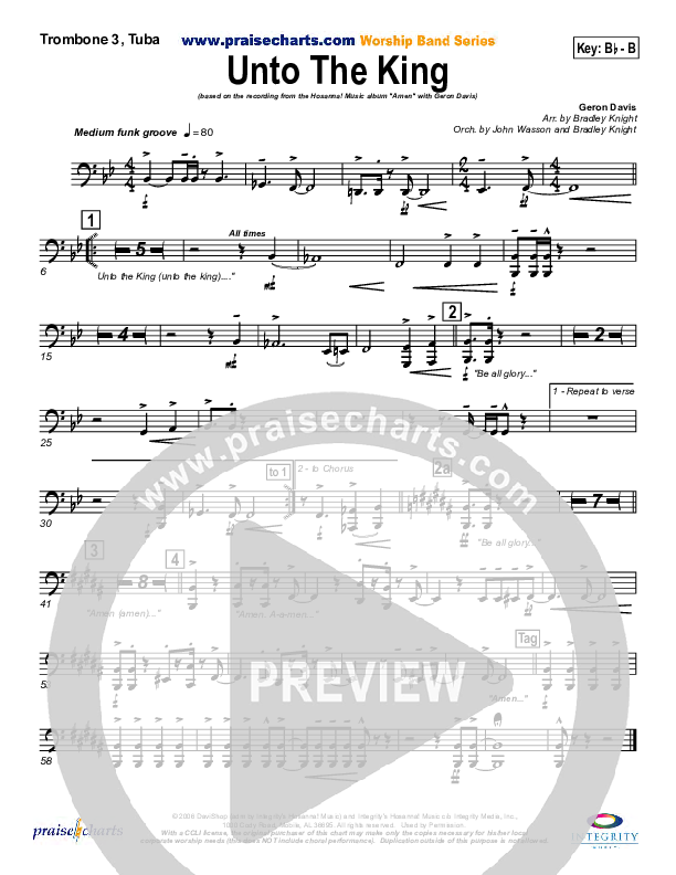 Unto The King Trombone 3/Tuba (Geron Davis)